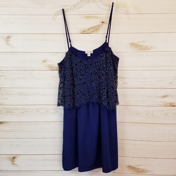 SILENCE+ Noise Urban outfitters blue beaded dress - Picture 2 of 3